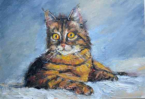 Купить картину маслом "Котик", Распродажа картин купить у художника Донецк