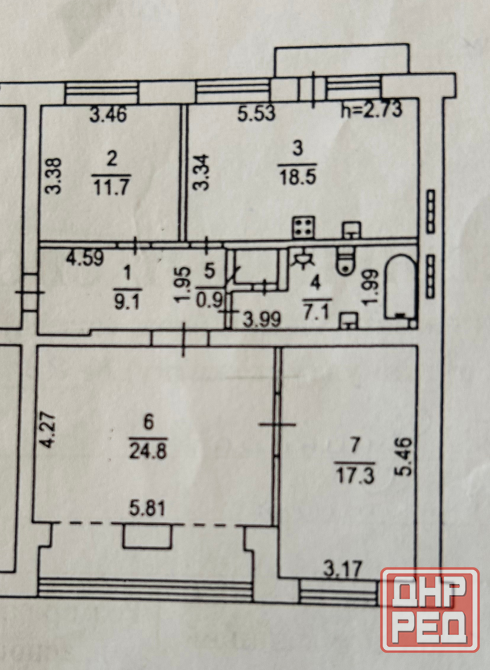 Продается крупногабаритная 3 комнатная квартира в центре г. Донецка, Ворошиловский район, бул. Донецк - изображение 9