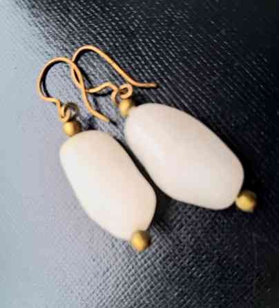 Серьги Белый Агат Винтажные Донецк