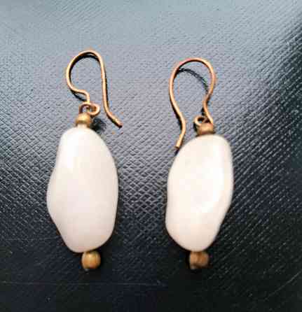 Серьги Белый Агат Винтажные Донецк