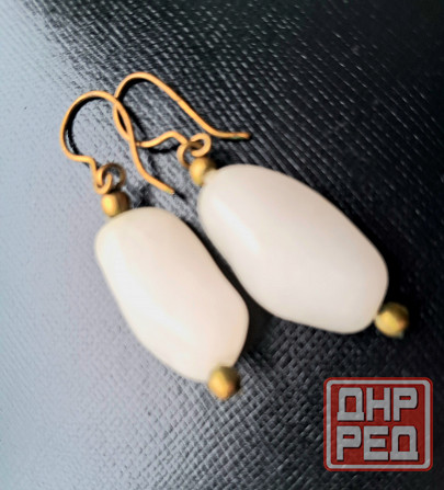 Серьги Белый Агат Винтажные Донецк - изображение 2