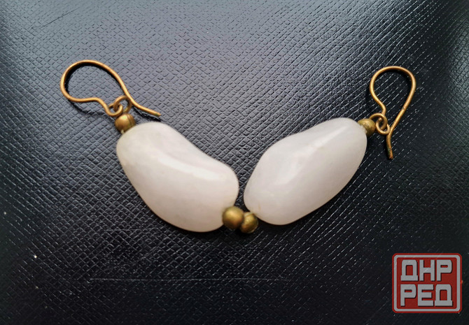 Серьги Белый Агат Винтажные Донецк - изображение 3