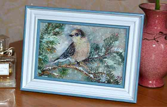 Купить картину маслом "Птичка на ветке" Весенняя распродажа, картина от художника недорого,живопись Донецк