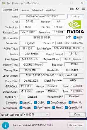 Видеокарта GTX 1080ti Донецк