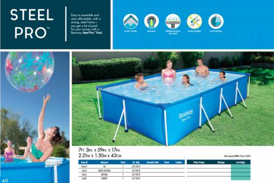 Каркасные бассейны Bestway 300x200x66 с фильтр-насосом (56411) и другие размеры Донецк