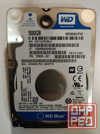Жёсткий диск WD 500Gb для ноутбука. Наработка 1378 часов. Макеевка - изображение 1