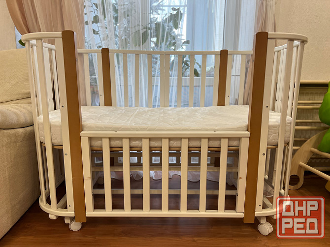 Детская кроватка ( манеж ) с матрасом, бортиками и простынями Донецк - изображение 2