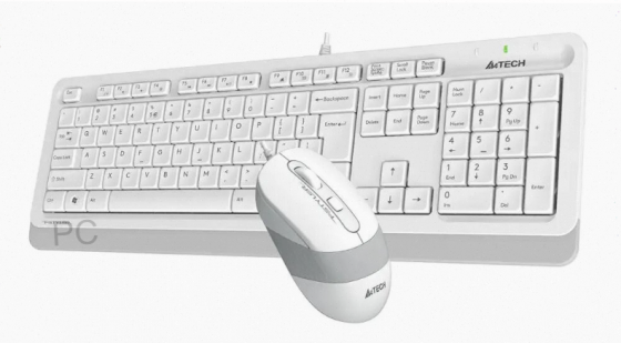 Комплект (клавиатура+мышь) A4tech Fstyler F1010, Usb, проводной, белый и серый [F1010 White] арт-366 Макеевка