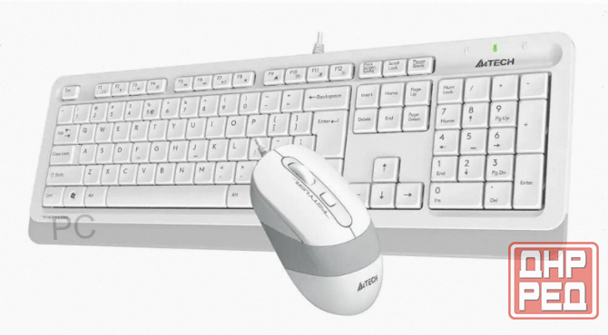 Комплект (клавиатура+мышь) A4tech Fstyler F1010, Usb, проводной, белый и серый [F1010 White] арт-366 Макеевка - изображение 2