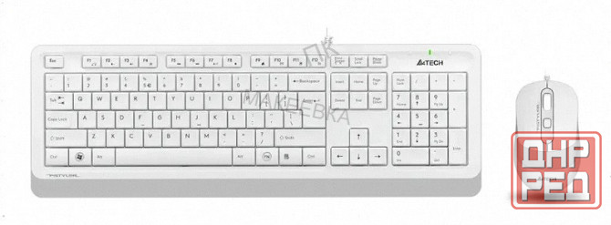 Комплект (клавиатура+мышь) A4tech Fstyler F1010, Usb, проводной, белый и серый [F1010 White] арт-366 Макеевка - изображение 1