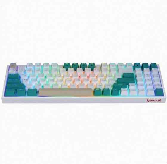 Игровая клавиатура Redragon Veigar Ru, Rgb, Bt+2.4g, бело-голубой, беспроводная арт-7813 Макеевка