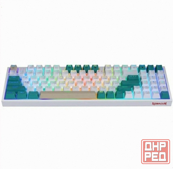 Игровая клавиатура Redragon Veigar Ru, Rgb, Bt+2.4g, бело-голубой, беспроводная арт-7813 Макеевка - изображение 2