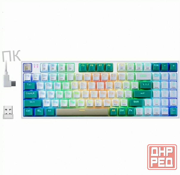 Игровая клавиатура Redragon Veigar Ru, Rgb, Bt+2.4g, бело-голубой, беспроводная арт-7813 Макеевка - изображение 1