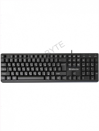 Клавиатура проводная Defender Elemental Hb-239 Black (Ru, черн,104 кнопки+Fn,1.8м) (45239) (арт-5021 Макеевка