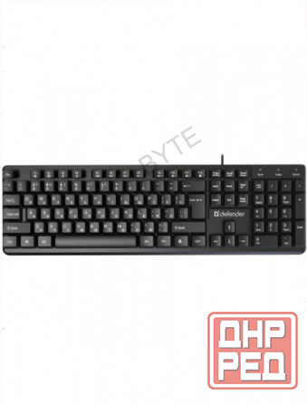 Клавиатура проводная Defender Elemental Hb-239 Black (Ru, черн,104 кнопки+Fn,1.8м) (45239) (арт-5021 Макеевка - изображение 1