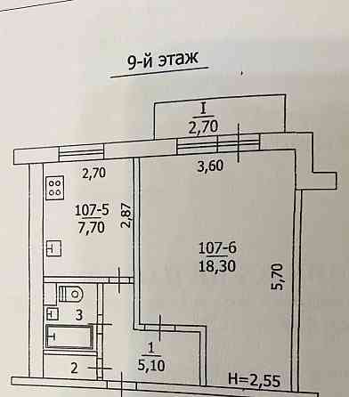 Продается крупногабаритная 1 комнатная квартира г. Макеевка Бажаново, ул. Руднева Макеевка