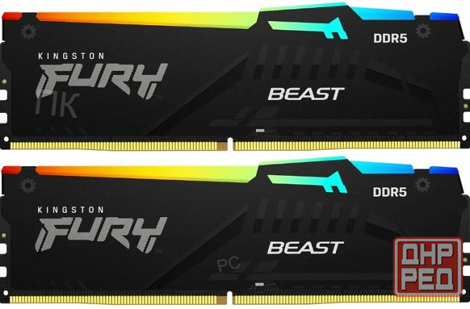 Оперативная память Kingston Fury Beast Black Kf552c40bbak2-16 Ddr5 - 2x 8гб 5200мгц, Dimm, Ret (арт- Донецк - изображение 1
