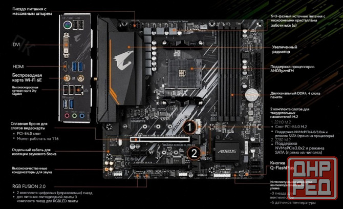 Материнская плата Gigabyte B550 Aorus Elite Ax V2 (B550 Aorus Elite Ax V2) [арт-5338] Донецк - изображение 3