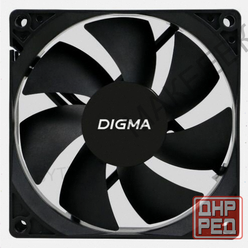 Вентилятор Digma Dfan-90 90х90x25 черный 3-Pin 4-Pin (Molex) Ret [арт-2570] Донецк - изображение 1