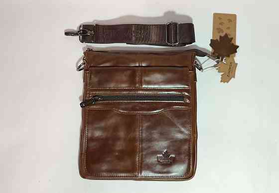 Мужская кожаная сумка (23х26 см) Донецк