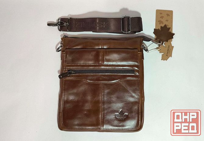 Мужская кожаная сумка (23х26 см) Донецк - изображение 1