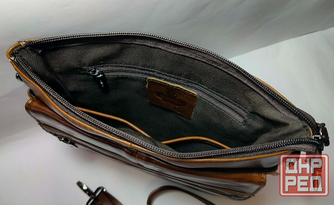 Мужская кожаная сумка (23х26 см) Донецк - изображение 4