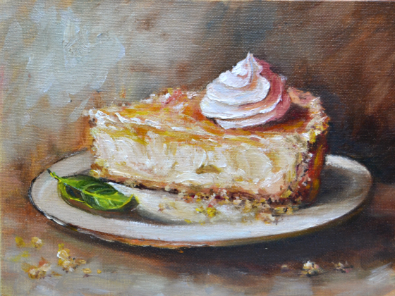 Купить картину маслом "Тортик", размер 24*18 см, картина с едой, вкусняшка Донецк