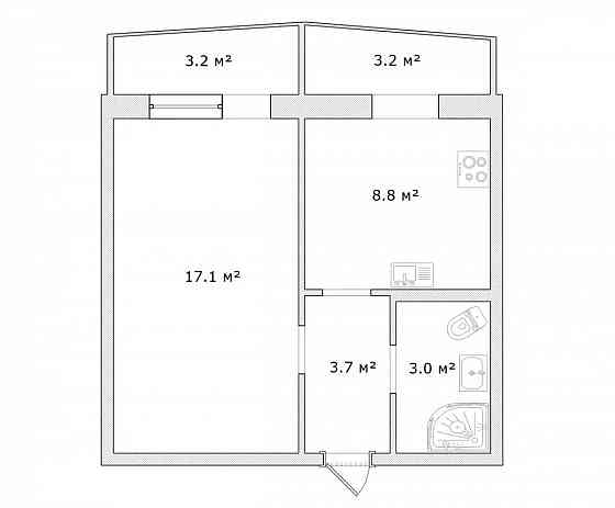 Сдаётся однокомнатная квартира пр-кт Панфилова, в Киевском районе Донецк