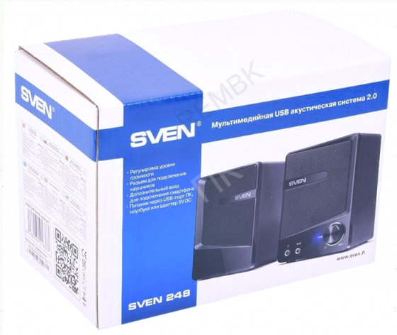 Колонки (арт:арт-6284) 2.0 Sven 248 чёрный (6w, питание Usb) (Sv-016333) Макеевка
