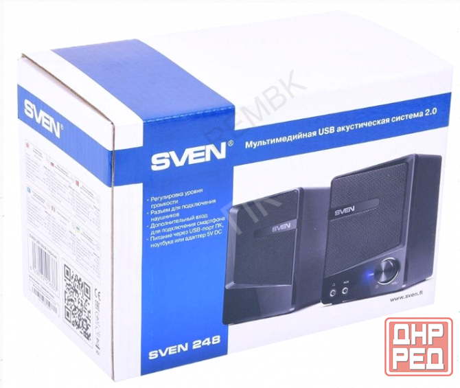 Колонки (арт:арт-6284) 2.0 Sven 248 чёрный (6w, питание Usb) (Sv-016333) Макеевка - изображение 2