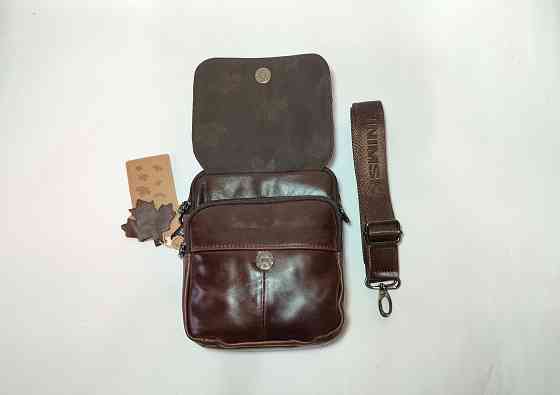 Мужская кожаная сумка (16х20х9 см) Донецк