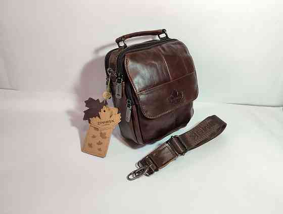 Мужская кожаная сумка (16х20х9 см) Донецк