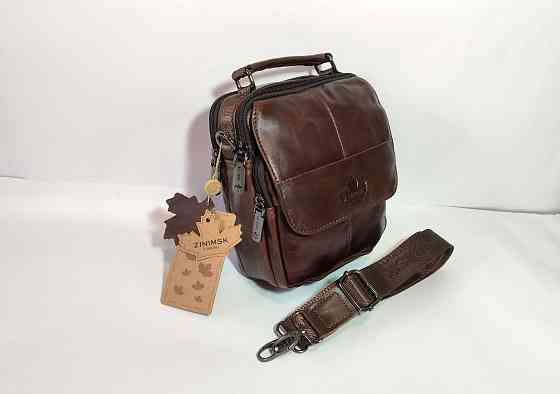 Мужская кожаная сумка (16х20х9 см) Донецк