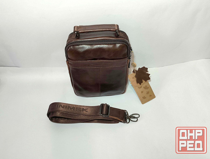 Мужская кожаная сумка (16х20х9 см) Донецк - изображение 3