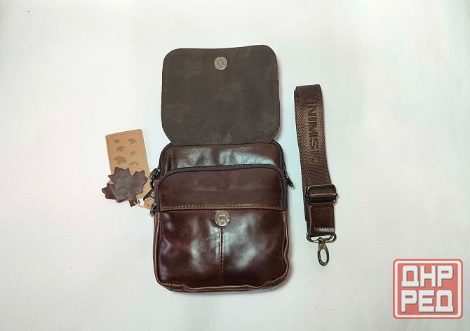 Мужская кожаная сумка (16х20х9 см) Донецк - изображение 4