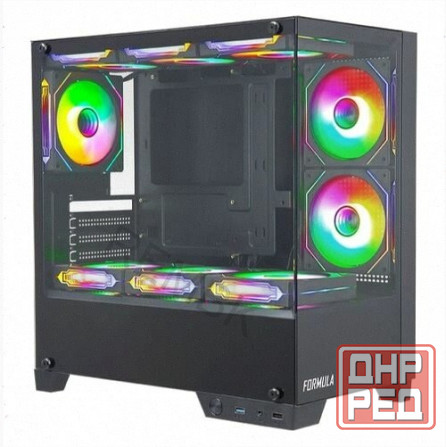 Корпус - арт-3021 Matx Formula Crystal Z1m, Mini-Tower, без бп, черный [Cristal Z1m] Макеевка - изображение 1