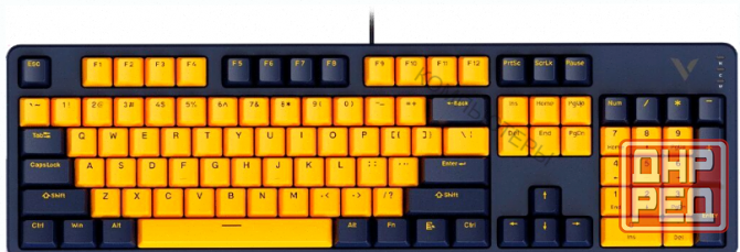 Клавиатура (арт:арт-3620) Rapoo V500pro-2024 Yellow/Blue (V500pro-2024/13150) Макеевка - изображение 1