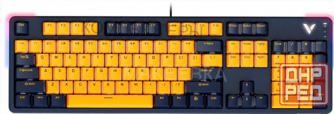 Клавиатура (арт:арт-3620) Rapoo V500pro-2024 Yellow/Blue (V500pro-2024/13150) Макеевка - изображение 2