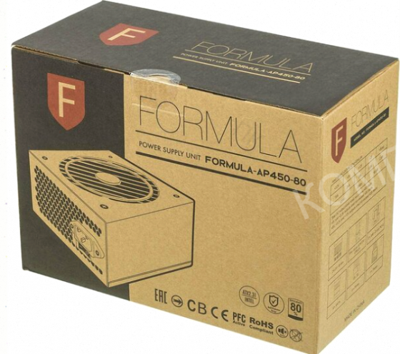 Блок (арт:арт-9538) питания Formula Atx 450w Formula-Ap450-80 80 Plus White (20+4pin) Apfc 120mm Fan Макеевка
