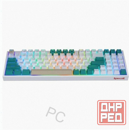 Игровая - арт-3802 клавиатура Redragon Veigar Ru, Rgb, Bt+2.4g, бело-голубой, беспроводная Макеевка - изображение 2