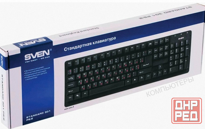 Клавиатура (ар:арт-6563) Sven проводная Standard 301, Usb, 104 клавиши, черная (Sv-03100301ub) Макеевка - изображение 3