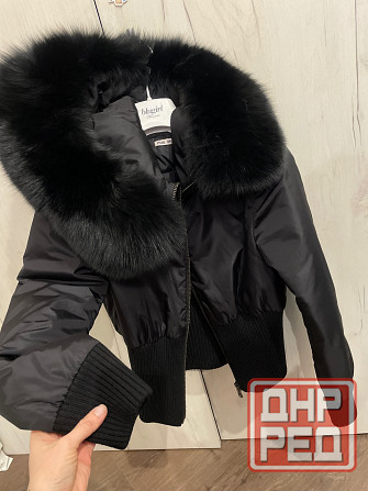 Черная женская курточка MIU MIU с мехом Горловка - изображение 1