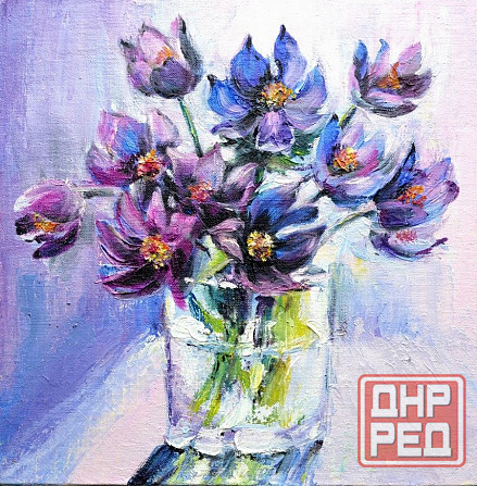 Купить картину маслом "Весенние цветы" пейзаж, природа, сон-трава Донецк - изображение 1