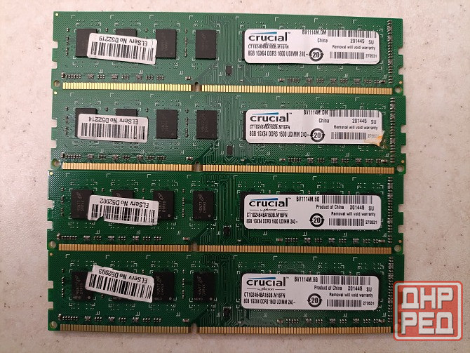 Оперативная память Crucial DDR3-1600. Модули по 8Gb Макеевка - изображение 1