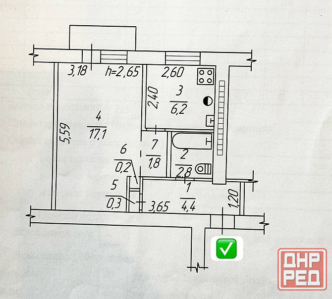Продается 1 комн. квартира ул. Цимлянская в г. Донецк (ориентир пл. Бакинских Комиссаров) Донецк - изображение 7