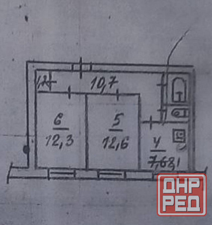 Продам 1 комнату в 2х-комнатной квартире. Рынок Объединенный. Донецк - изображение 2