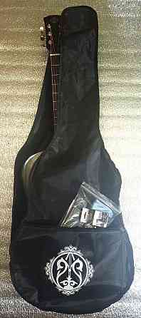 Черная Акустическая гитара MuzLife + комплект Донецк