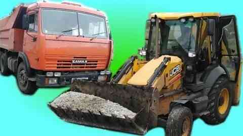 Вывоз мусора, доставка сыпучих стройматериалов, экскаватор-погрузчик JCB3CX, Камаз 15т Донецк