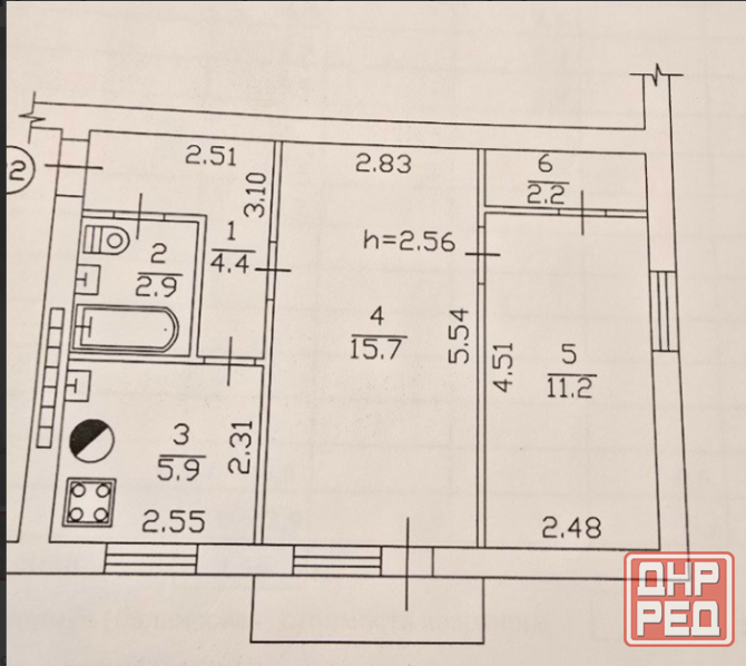 2-х ком. квартира в Ворошиловском р-не, пр. Ватутина, район мфц Донецк - изображение 7