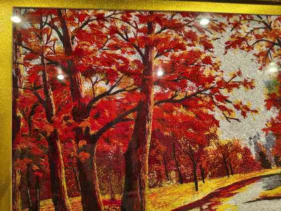 Картина вышитая шелком. «Золотая осень». Цена снижена Донецк